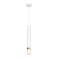 Lámpara colgante con cable JOKER 1xGU10/25W/230V blanca/dorada