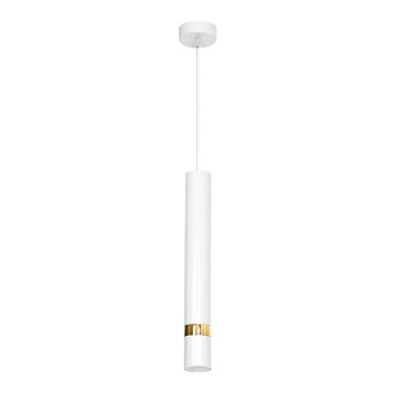 Lámpara colgante con cable JOKER 1xGU10/25W/230V blanca/dorada