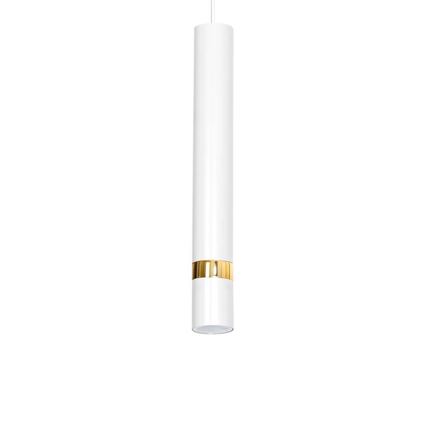 Lámpara colgante con cable JOKER 1xGU10/25W/230V blanca/dorada