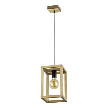 Lámpara colgante con cable KAGO 1xE27/60W/230V, acabado en roble mate