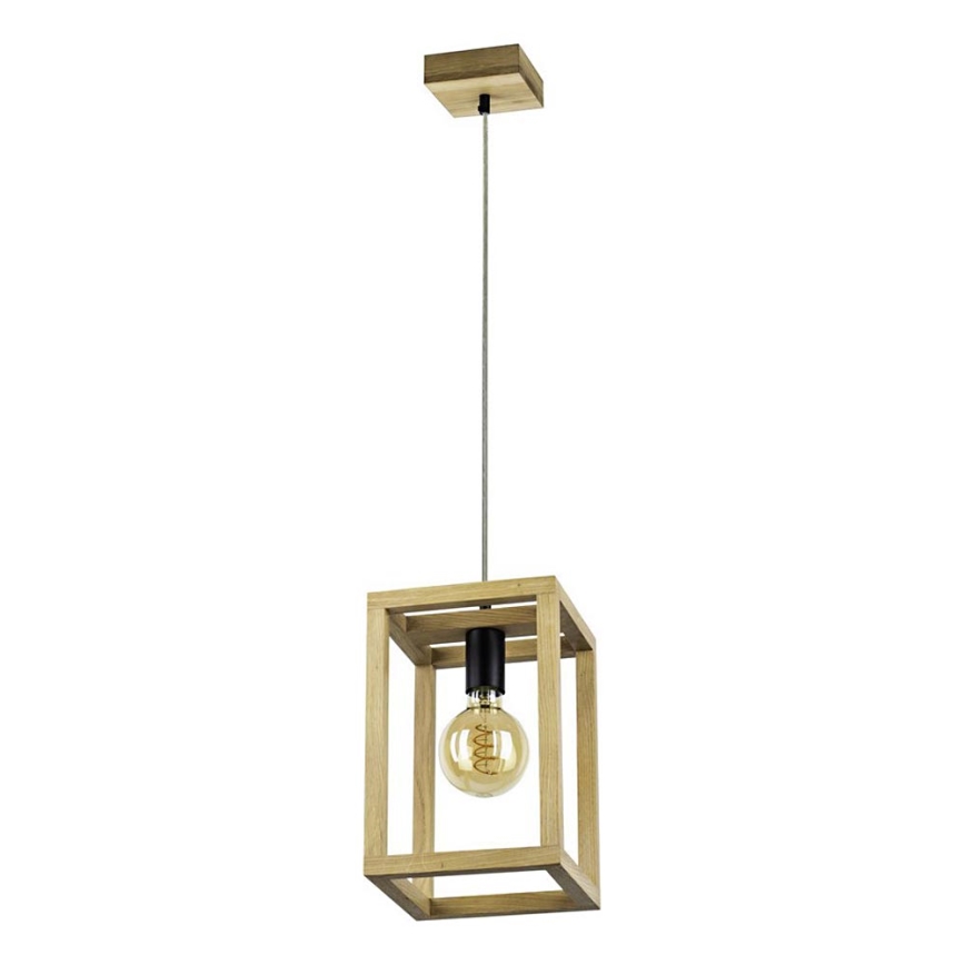 Lámpara colgante con cable KAGO 1xE27/60W/230V, acabado en roble mate