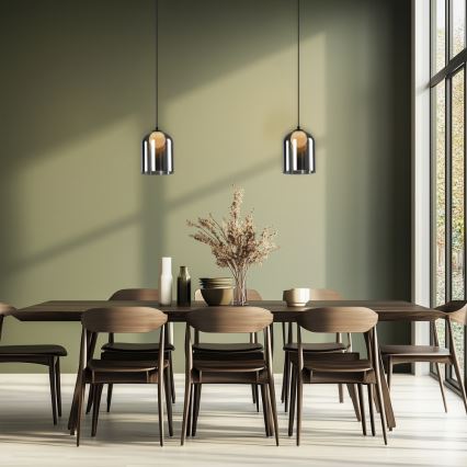 Lámpara colgante con cable KLEA 1xG9/15W/230V negro ahumado