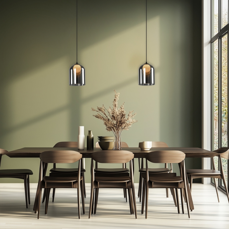 Lámpara colgante con cable KLEA 1xG9/15W/230V negro ahumado