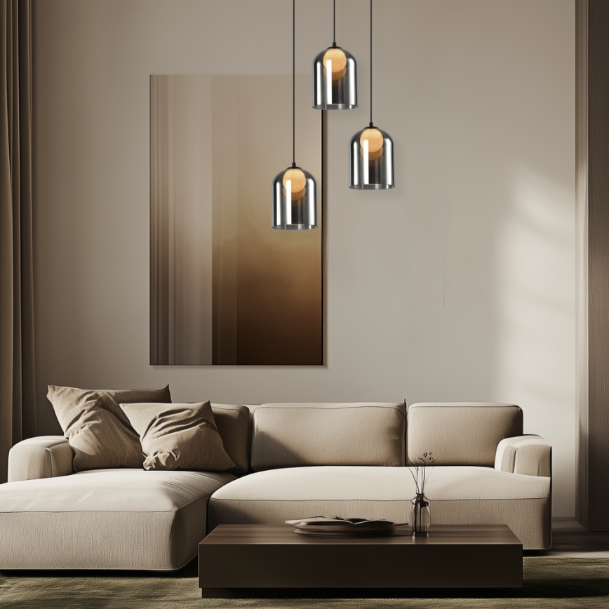 Lámpara colgante con cable KLEA 1xG9/15W/230V negro ahumado