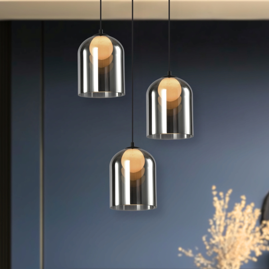 Lámpara colgante con cable KLEA 1xG9/15W/230V negro ahumado