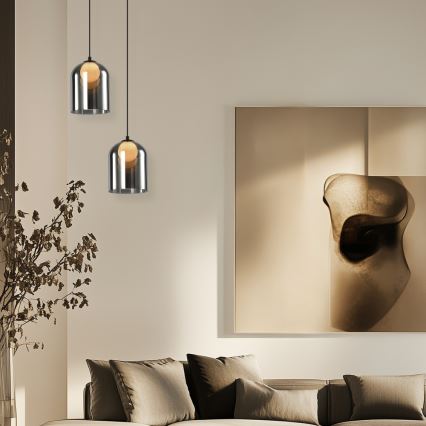 Lámpara colgante con cable KLEA 1xG9/15W/230V negro ahumado