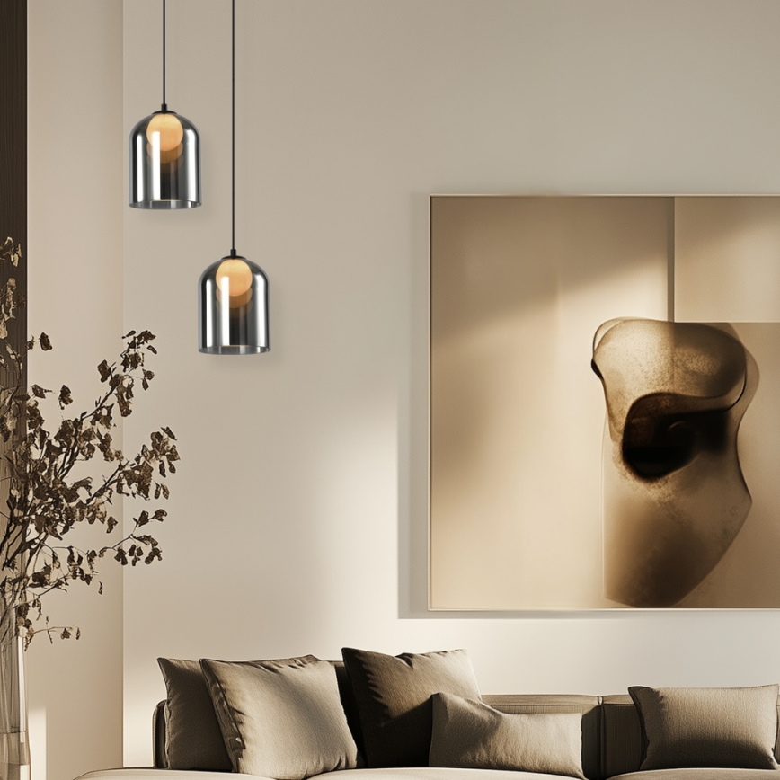 Lámpara colgante con cable KLEA 1xG9/15W/230V negro ahumado