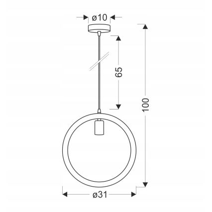 Lámpara colgante con cable KOLO 1xE27/40W/230V beige/negro