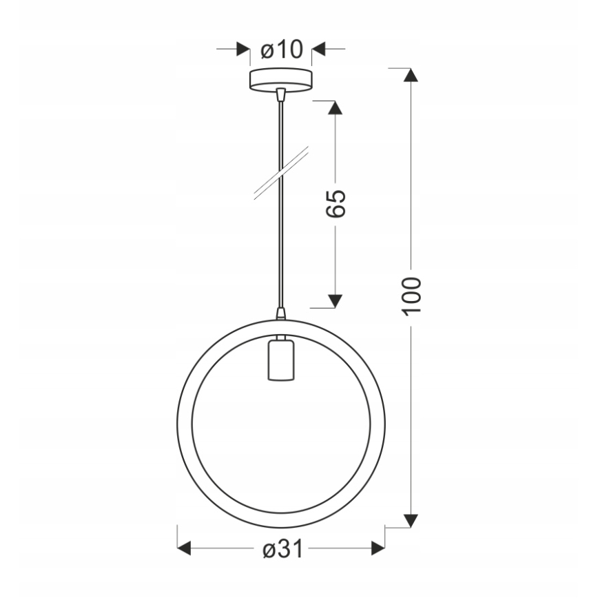 Lámpara colgante con cable KOLO 1xE27/40W/230V beige/negro