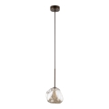 Lámpara colgante con cable LAVA 1xG9/8W/230V bronce/beige ahumado