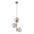 Lámpara colgante con cable LAVA 3xG9/8W/230V beige/ahumado