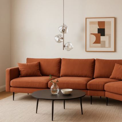 Lámpara colgante con cable LAVA 3xG9/8W/230V beige/ahumado