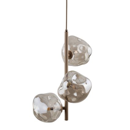Lámpara colgante con cable LAVA 3xG9/8W/230V beige/ahumado