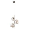Lámpara colgante con cable LAVA 3xG9/8W/230V bronce/beige ahumado