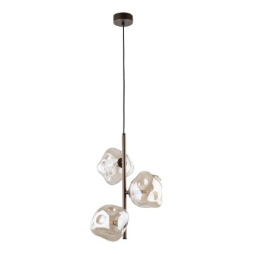 Lámpara colgante con cable LAVA 3xG9/8W/230V bronce/beige ahumado
