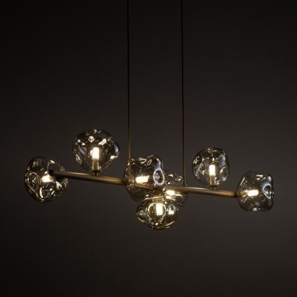 Lámpara colgante con cable LAVA 7xG9/8W/230V beige/ahumado