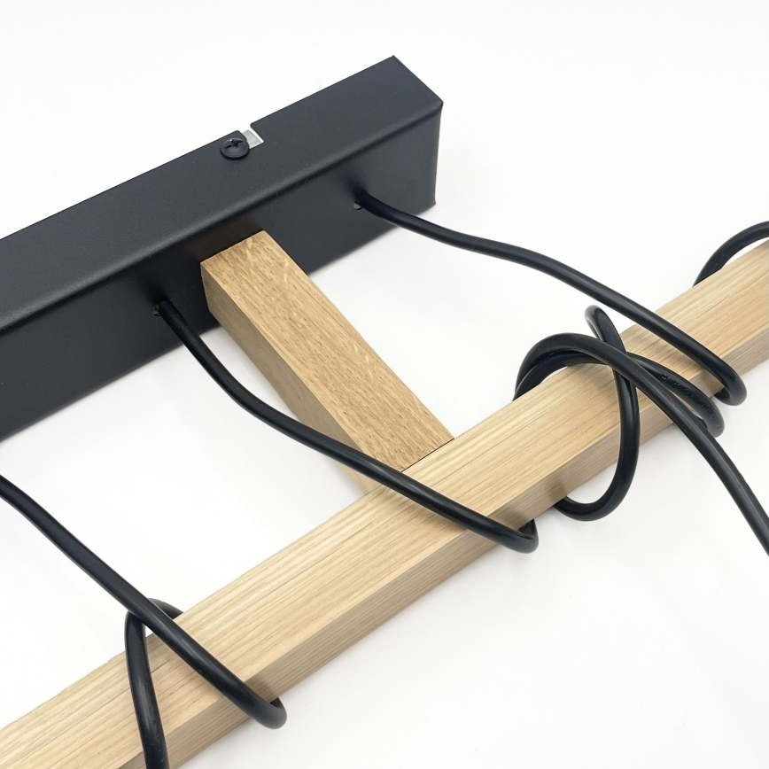 Lámpara colgante con cable LEANDRA 5xE27/15W/230V roble/negro