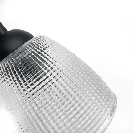 Lámpara colgante con cable LEANDRA 5xE27/15W/230V roble/negro