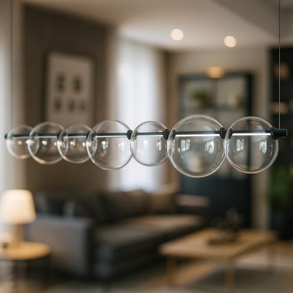 Lámpara colgante con cable LED ATOLA LED/19W/230V negra/transparente