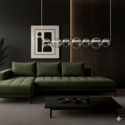 Lámpara colgante con cable LED ATOLA LED/19W/230V negra/transparente