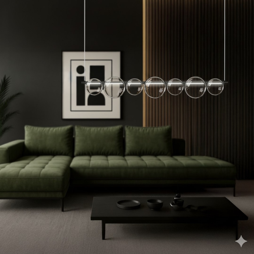 Lámpara colgante con cable LED ATOLA LED/19W/230V negra/transparente