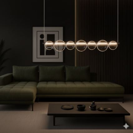 Lámpara colgante con cable LED ATOLA LED/19W/230V negra/transparente