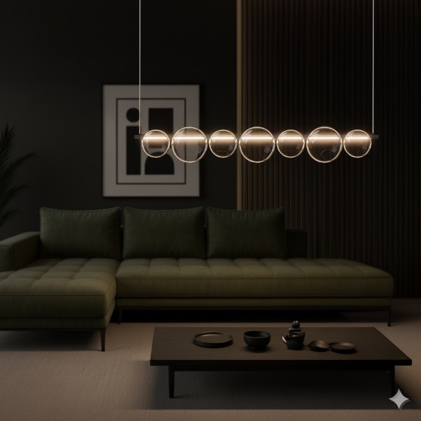 Lámpara colgante con cable LED ATOLA LED/19W/230V negra/transparente