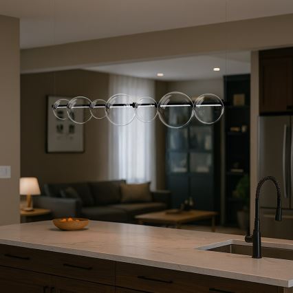 Lámpara colgante con cable LED ATOLA LED/19W/230V negra/transparente