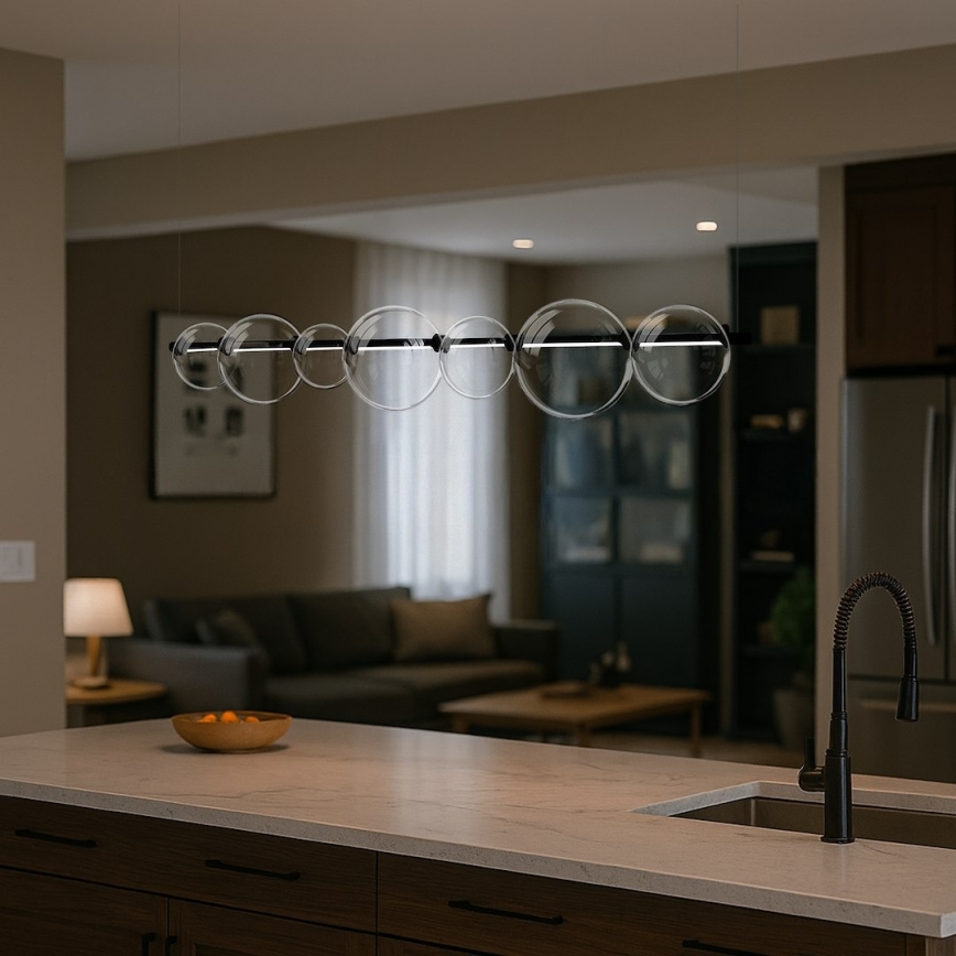 Lámpara colgante con cable LED ATOLA LED/19W/230V negra/transparente