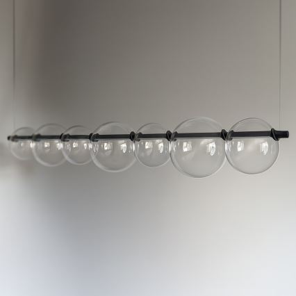 Lámpara colgante con cable LED ATOLA LED/19W/230V negra/transparente