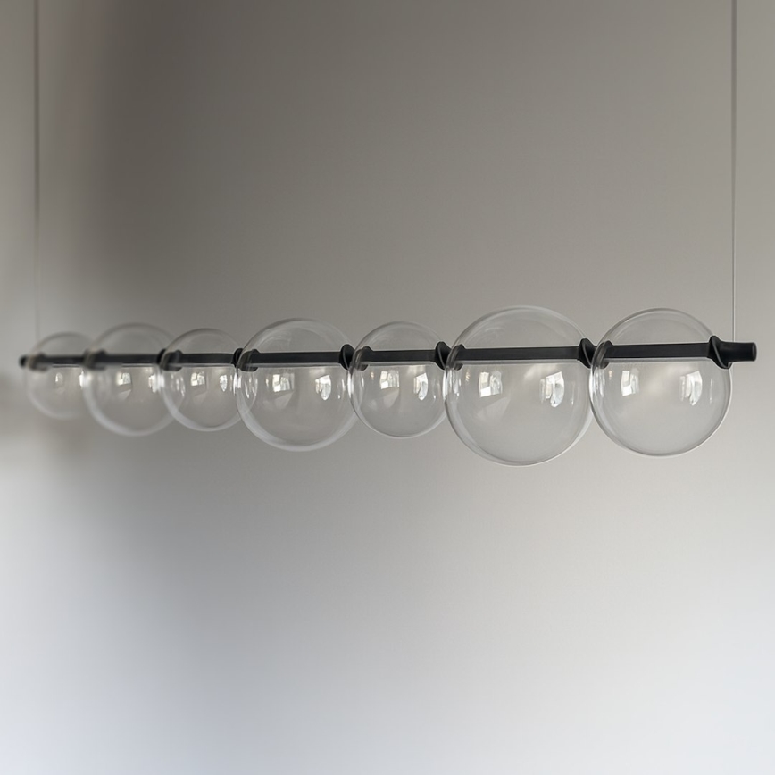 Lámpara colgante con cable LED ATOLA LED/19W/230V negra/transparente