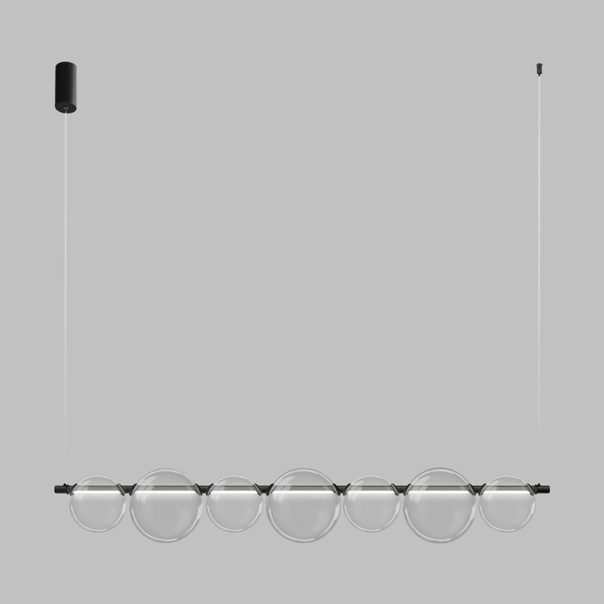 Lámpara colgante con cable LED ATOLA LED/19W/230V negra/transparente