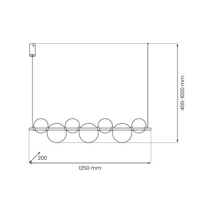 Lámpara colgante con cable LED ATOLA LED/19W/230V negra/transparente