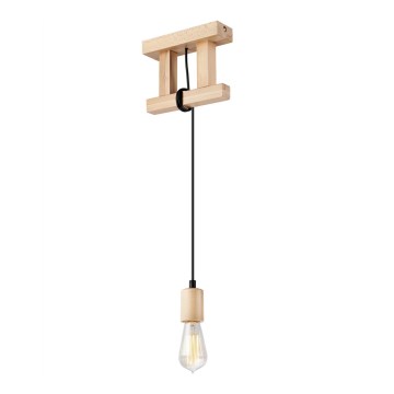 Lámpara colgante con cable LEON 1xE27/60W/230V haya