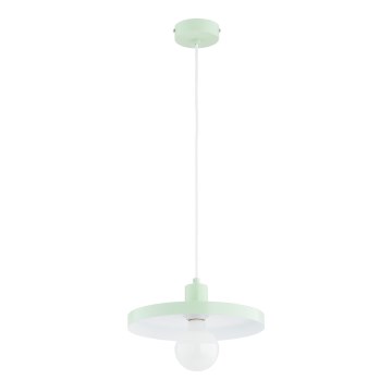 Lámpara colgante con cable LITO 1xE27/15W/230V verde menta