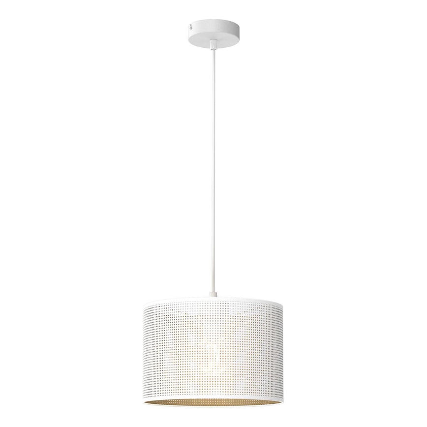 Lámpara colgante con cable LOFT SHADE 1xE27/60W/230V Ø 25 cm blanco/dorado