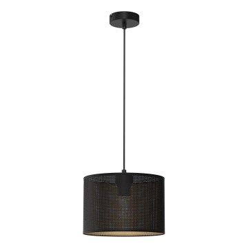 Lámpara colgante con cable LOFT SHADE 1xE27/60W/230V Ø 25 cm negro/dorado
