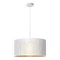Lámpara colgante con cable LOFT SHADE 1xE27/60W/230V Ø 40 cm blanco/dorado