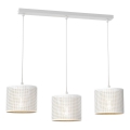 Lámpara colgante con cable LOFT SHADE 3xE27/60W/230V blanco/dorado