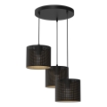 Lámpara colgante con cable LOFT SHADE 3xE27/60W/230V negro/dorado