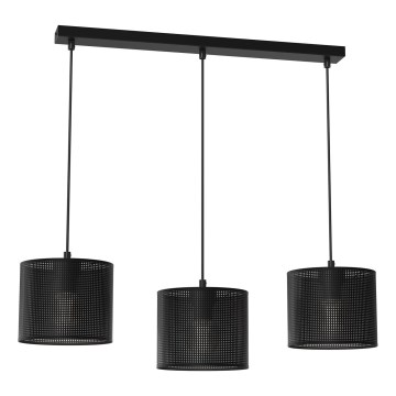 Lámpara colgante con cable LOFT SHADE 3xE27/60W/230V negro