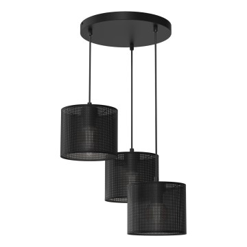 Lámpara colgante con cable LOFT SHADE 3xE27/60W/230V negro