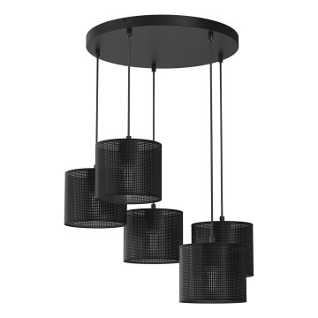 Lámpara colgante con cable LOFT SHADE 5xE27/60W/230V negro