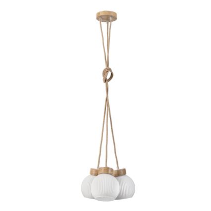 Lámpara colgante con cable LOOMIS 3xE27/15W/230V 130 cm beige/roble