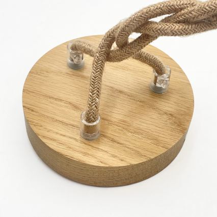 Lámpara colgante con cable LOOMIS 3xE27/15W/230V 130 cm beige/roble