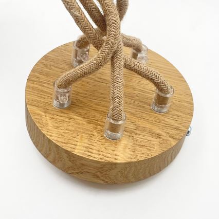 Lámpara colgante con cable LOOMIS 5xE27/15W/230V 130 cm beige/roble