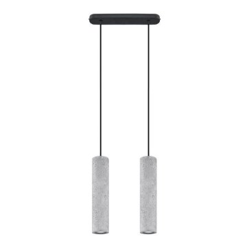 Lámpara colgante con cable LUVO 2xGU10/40W/230V hormigón/negro
