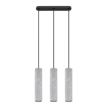 Lámpara colgante con cable LUVO 3xGU10/40W/230V hormigón/negro