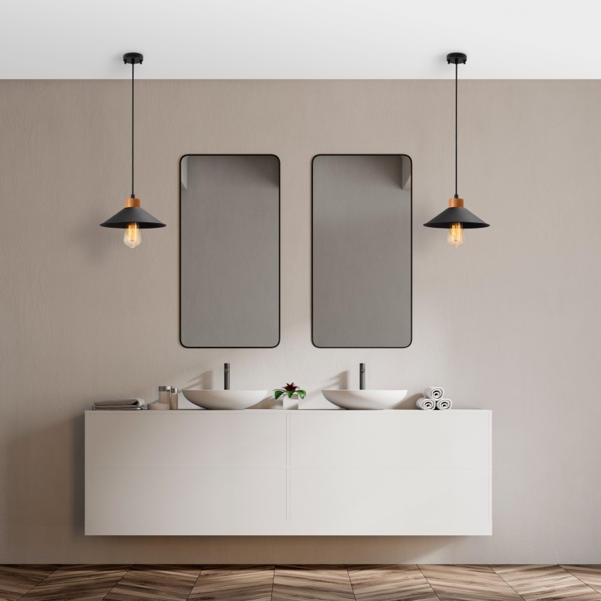 Lámpara colgante con cable MANAVGAT 1xE27/40W/230V negro/marrón