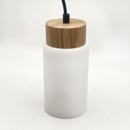 Lámpara colgante con cable MARKUS 1xE27/15W/230V negro/roble